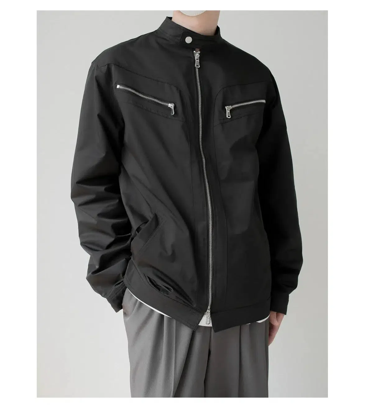 Slim Fit Zip-Up Casual Jacket