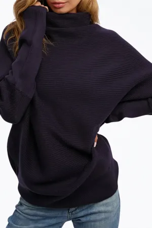 SLOUCH-NECK DOLMAN PULLOVER