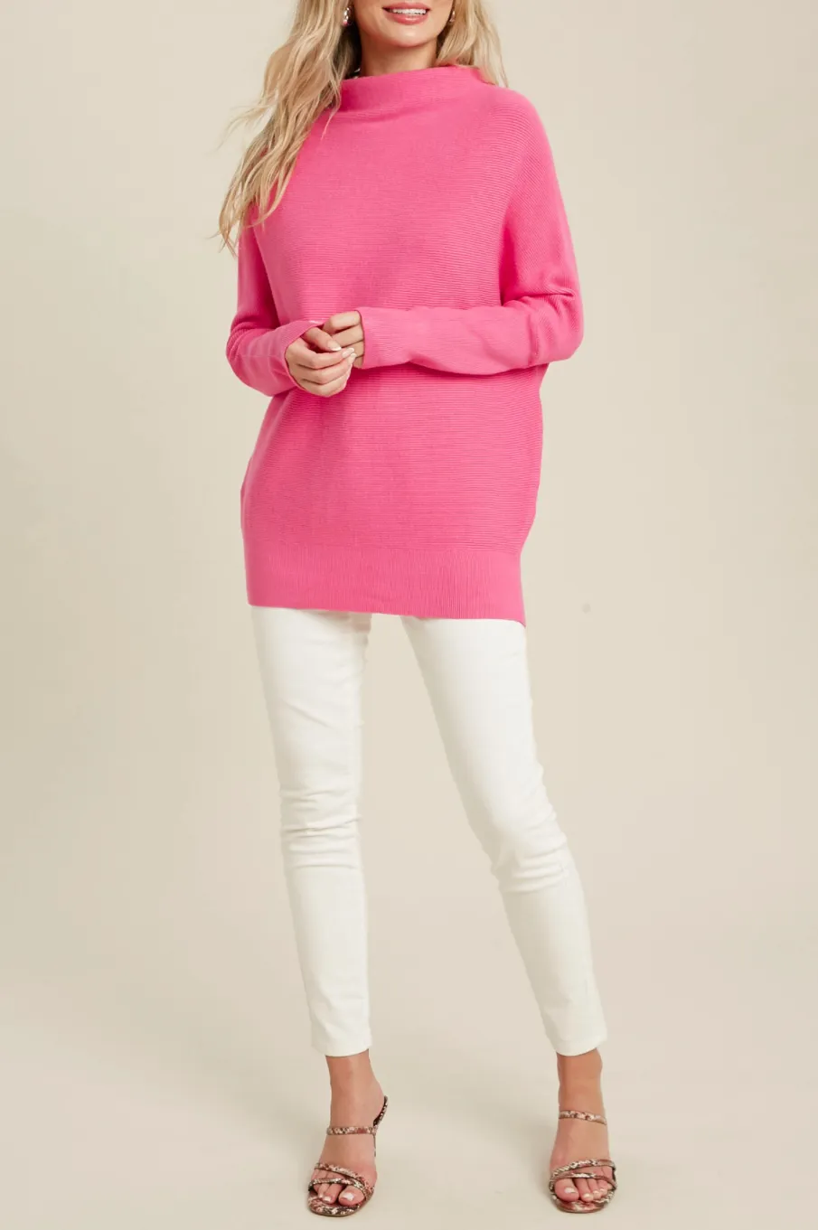SLOUCH-NECK DOLMAN PULLOVER