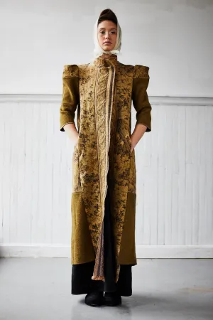 spire sleeve foliage tapestry and army blanket coat