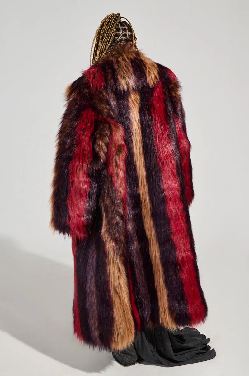 SUNDAY STRIPED FUR COAT
