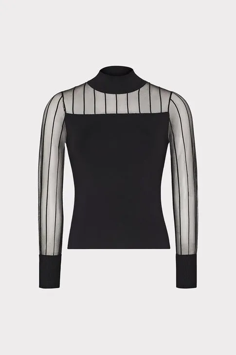 TS Milly Krissy Sheer Combo Knit Top