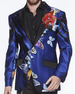 Tuxedo Blazer Silk Jacket Butterfly