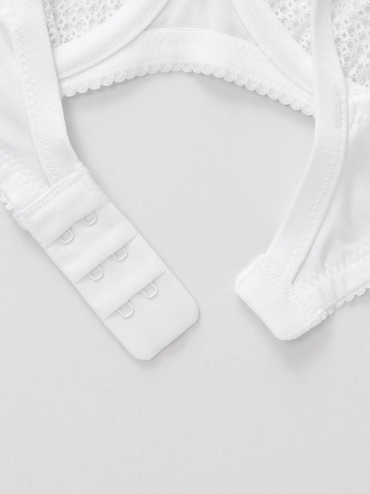 Unlined See Through 1/2 Cup Mesh Demi Shelf Underwired Bra White