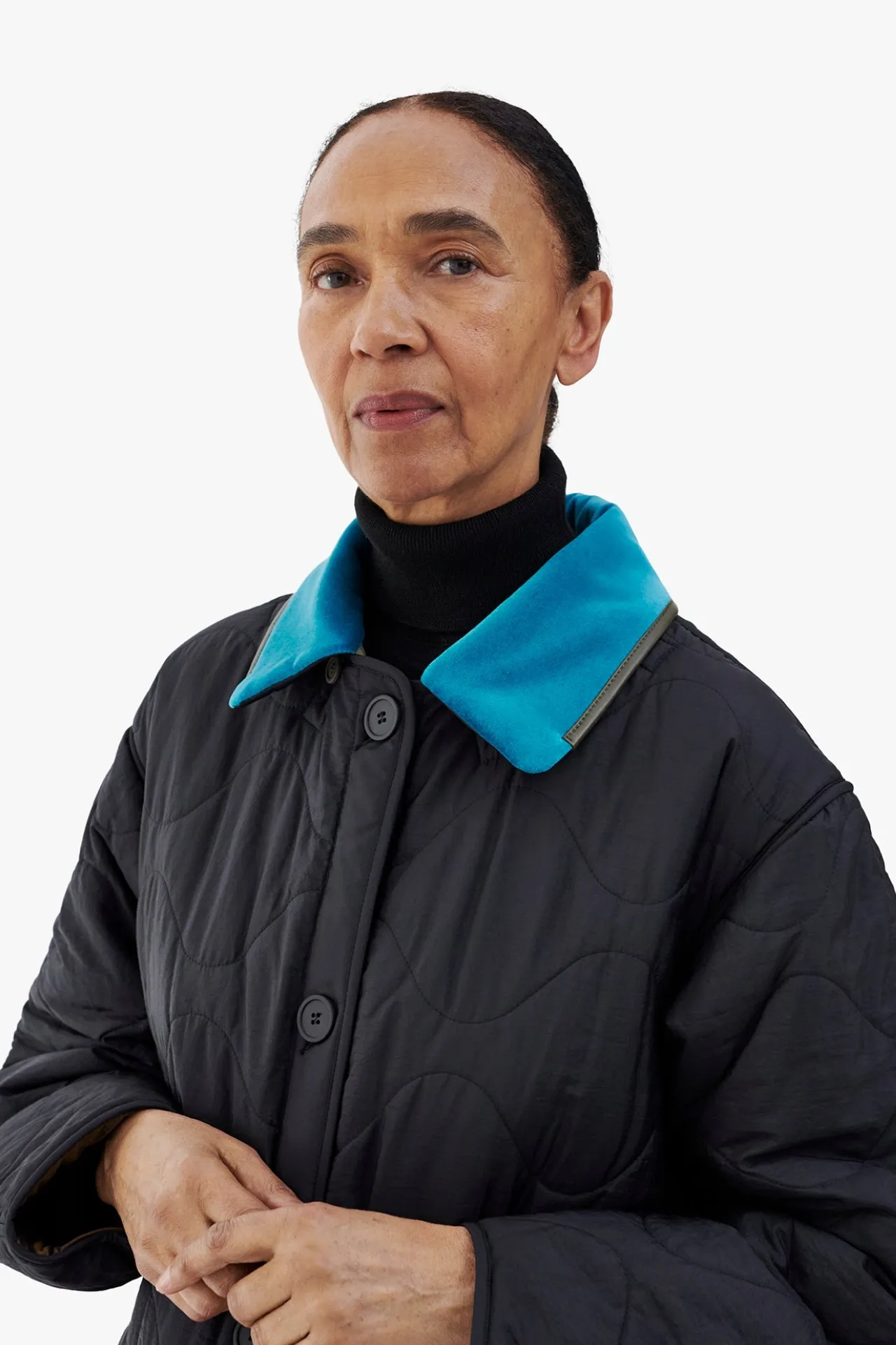 Velvet Collar - Teal / Black