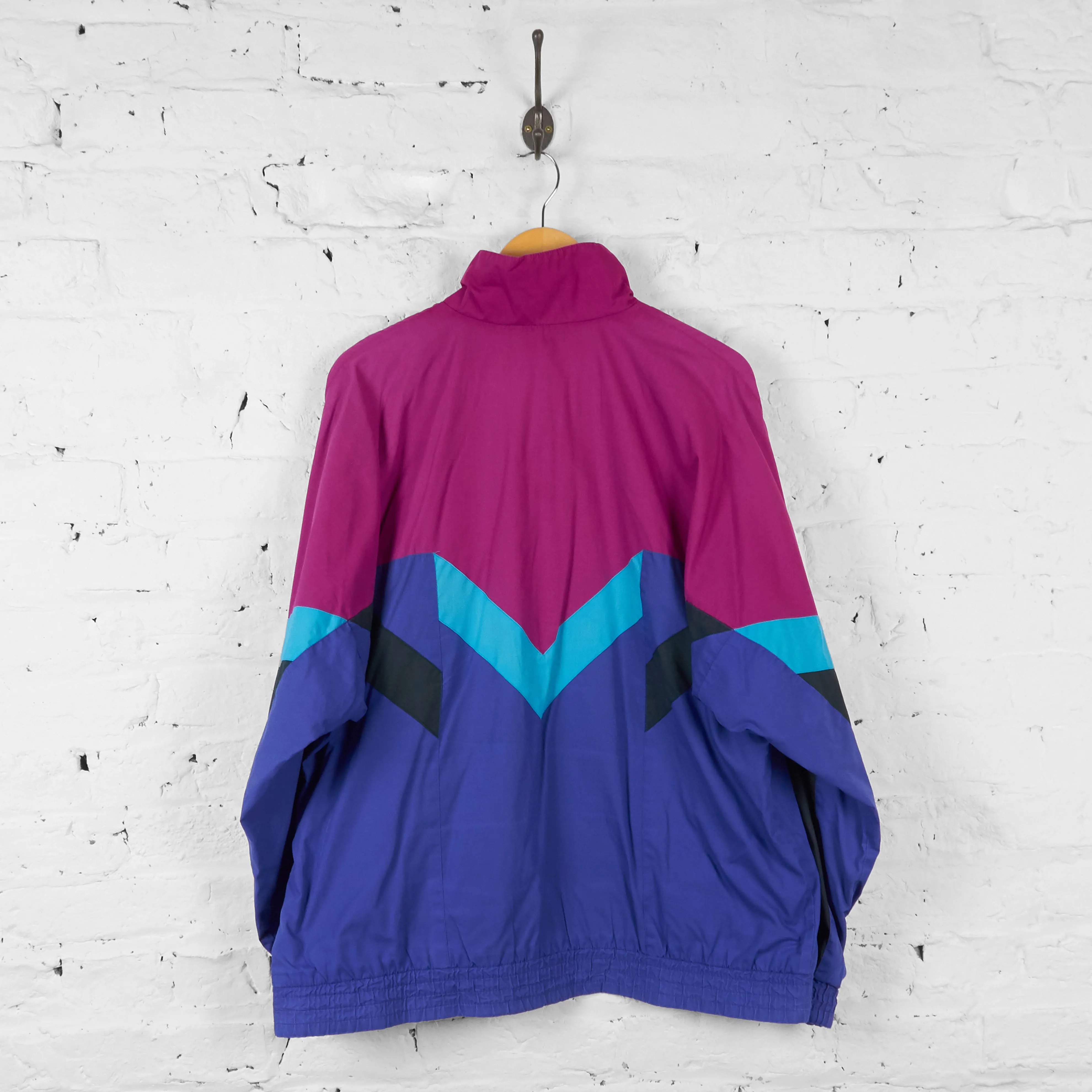 Vintage Adidas Patterned Windbreaker Jacket - Purple - XL