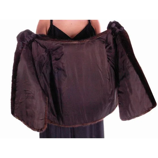 Vintage Fur Stole  Natural Silver Blue Mink Cape 1954 Luxury W Appraisal Certificate