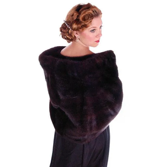 Vintage Fur Stole  Natural Silver Blue Mink Cape 1954 Luxury W Appraisal Certificate