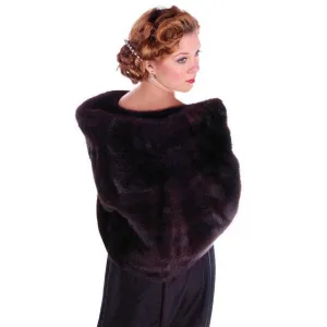 Vintage Fur Stole  Natural Silver Blue Mink Cape 1954 Luxury W Appraisal Certificate