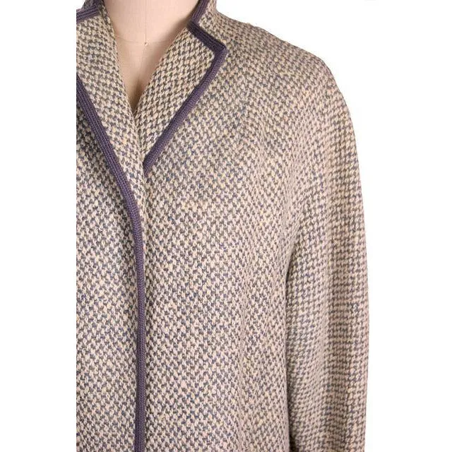 Vintage Ladies Coat  Pale Gray Irish Tweed  1950s Leeds Fits S-L