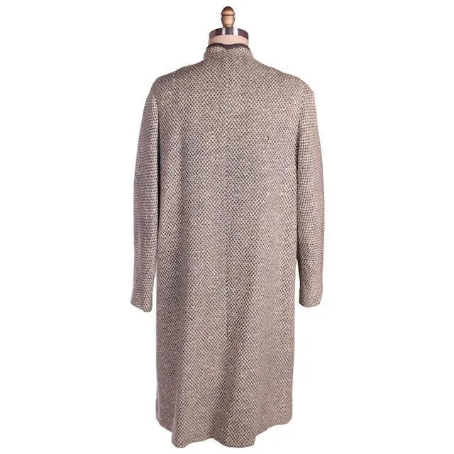 Vintage Ladies Coat  Pale Gray Irish Tweed  1950s Leeds Fits S-L