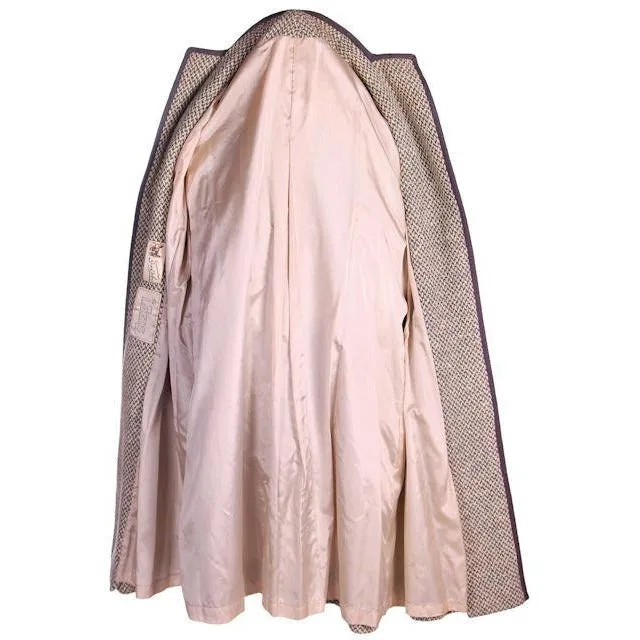 Vintage Ladies Coat  Pale Gray Irish Tweed  1950s Leeds Fits S-L