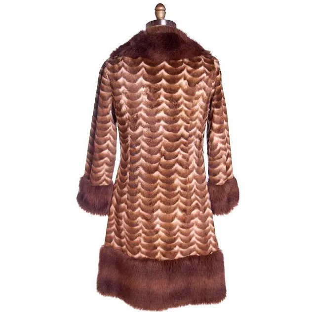 Vintage Ladies Coat Printed Faux Fur Made in England 1970s