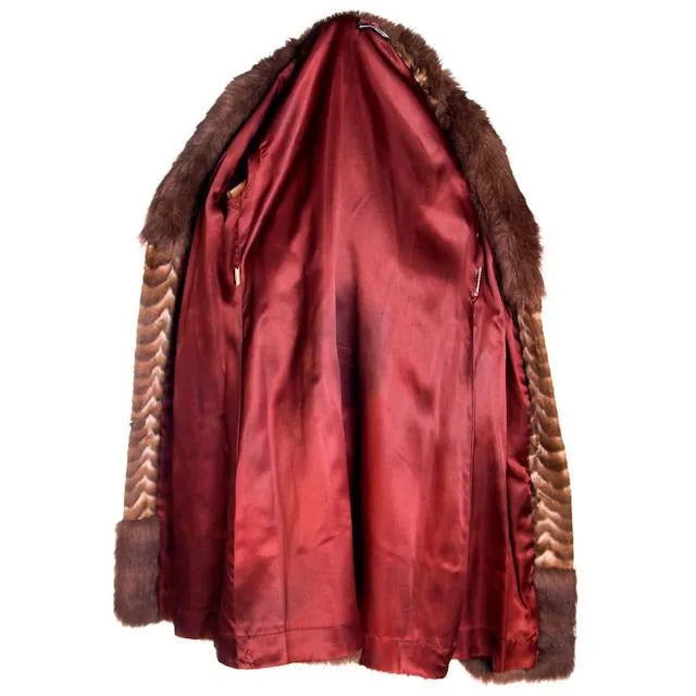 Vintage Ladies Coat Printed Faux Fur Made in England 1970s
