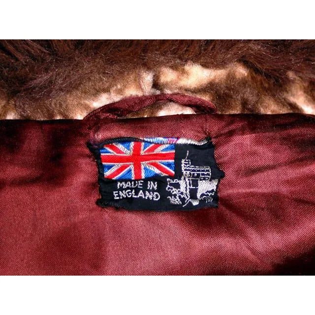 Vintage Ladies Coat Printed Faux Fur Made in England 1970s