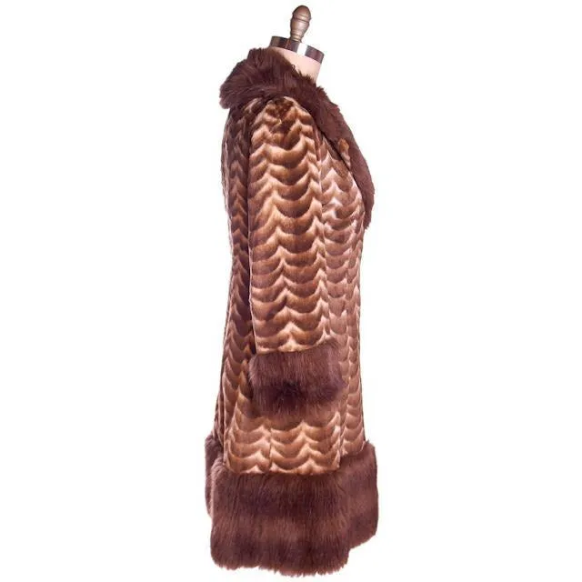 Vintage Ladies Coat Printed Faux Fur Made in England 1970s