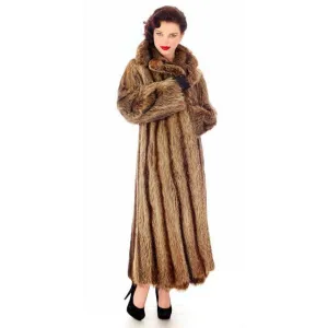 Vintage Ladies Raccoon Coat 1970S Christian Dior Full Length Size M