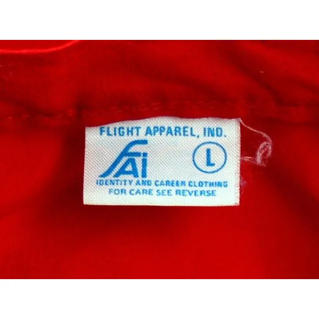 VIntage Mens Jacket Red Cotton Aircraft/Pilots Association Patch 1960s Large