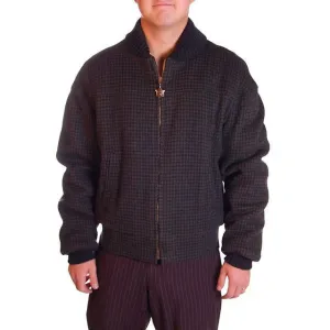 Vintage Mens Zip Jacket Cresco Wool  Houndstooth 1950S Sz 40