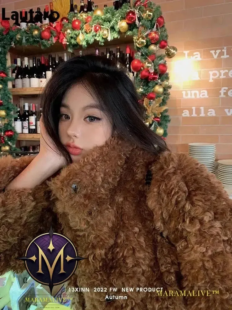 Winter Long Loose Casual Soft Thick Warm Fluffy Black Faux Fur Coat Women Stand Collar Hairy Furry Fuzzy Overcoat 2023