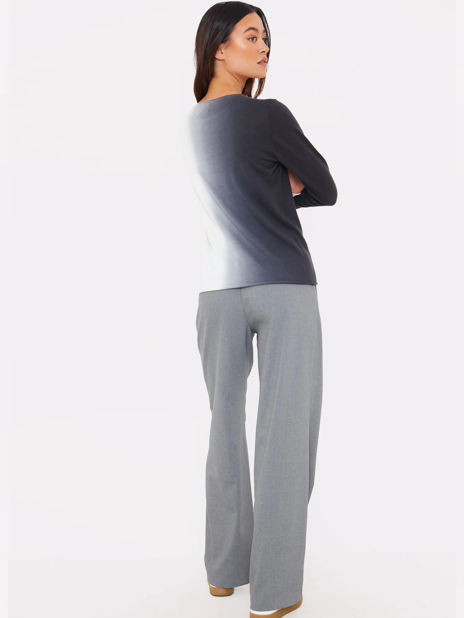 Wispr By Brodie Half & Half Blur Crew Sweater