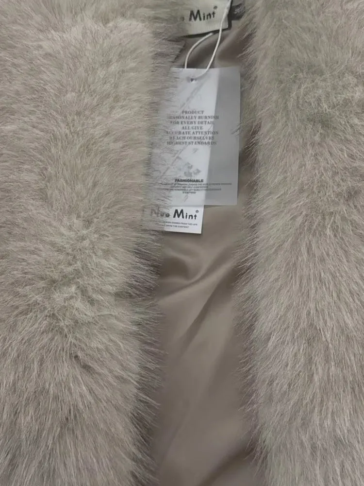 Women Luxury Big Fur Collar Overcoats