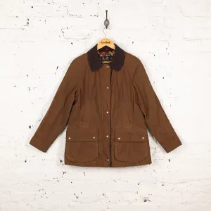 Women's Barbour Country Cottage Prints Printed Beadnell Wax Jacket - Brown - Women's L