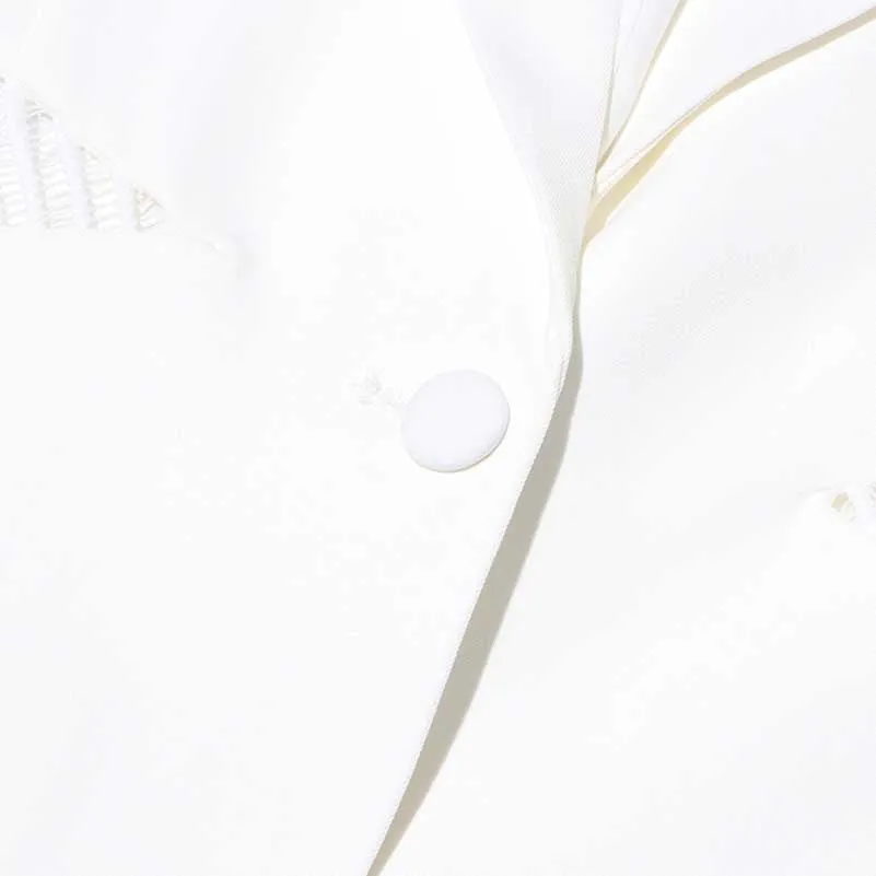 Women's Lace Stitching Blazer in White