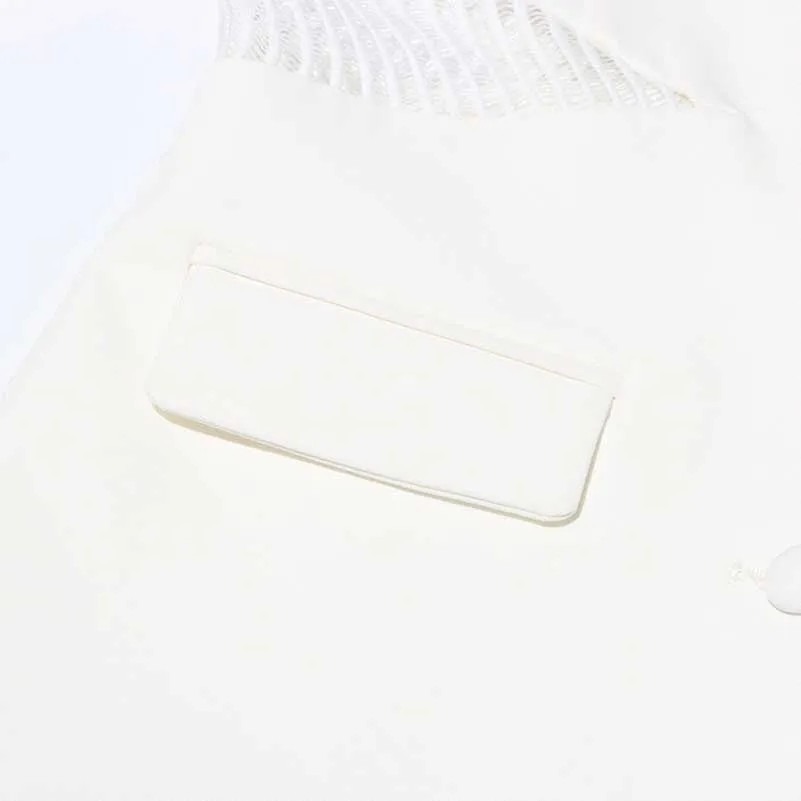 Women's Lace Stitching Blazer in White