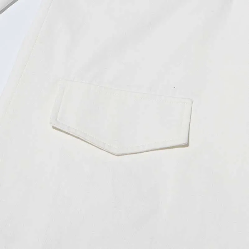 Women's Spliced Button Belt Blazer in White