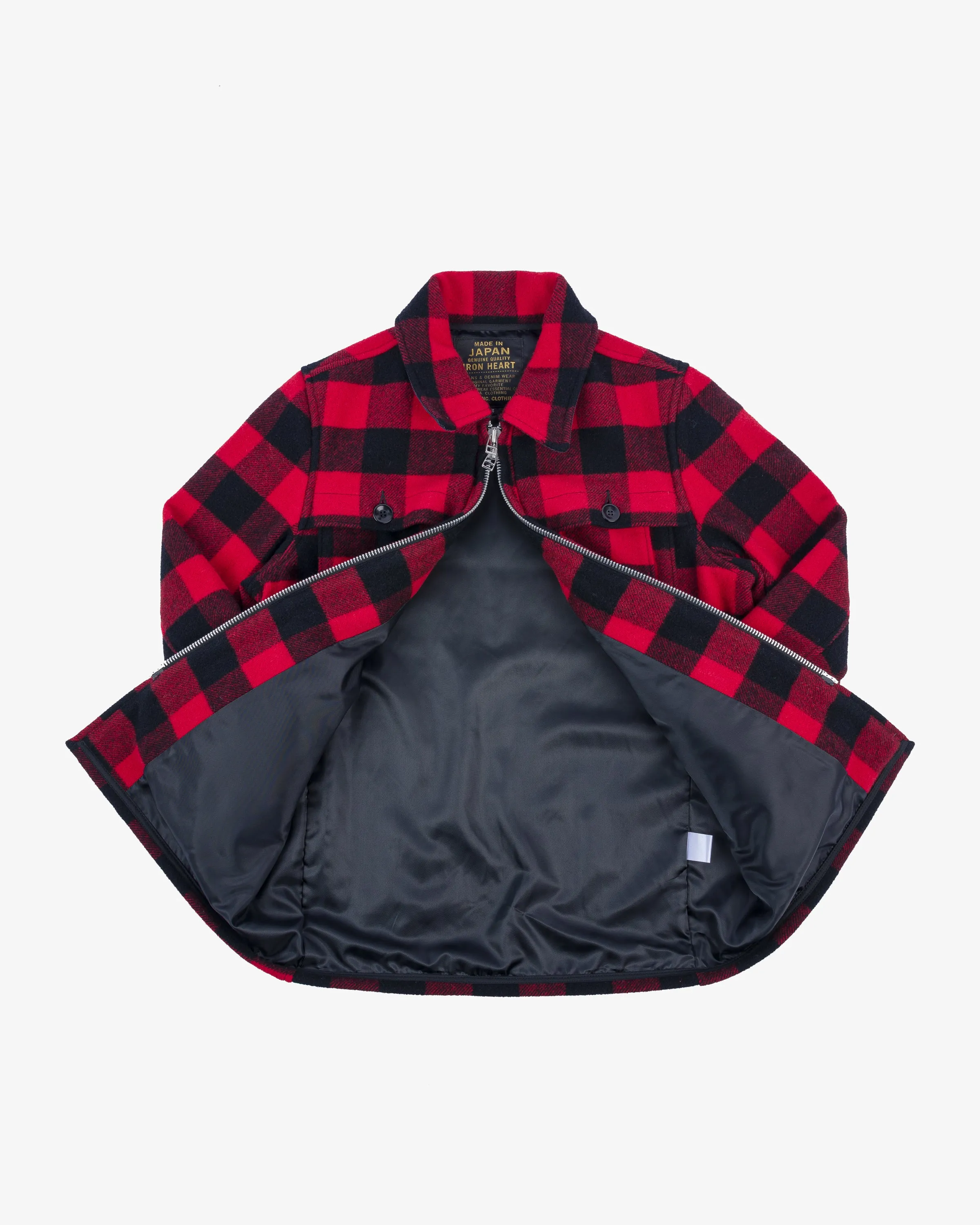Wool Buffalo Check Hunting Jacket - Red (IHW-19-RED) Size Large