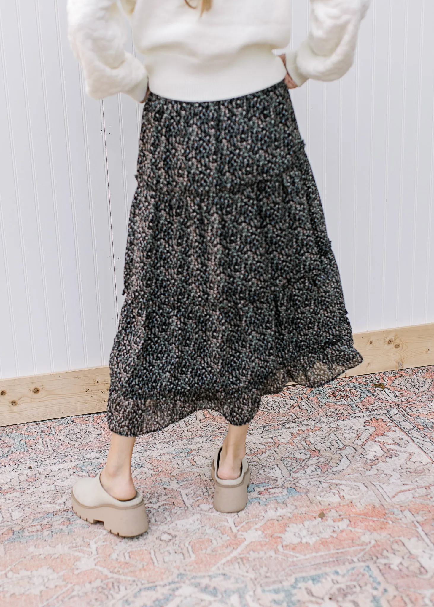 XZ Ditsy Floral Midi Skirt