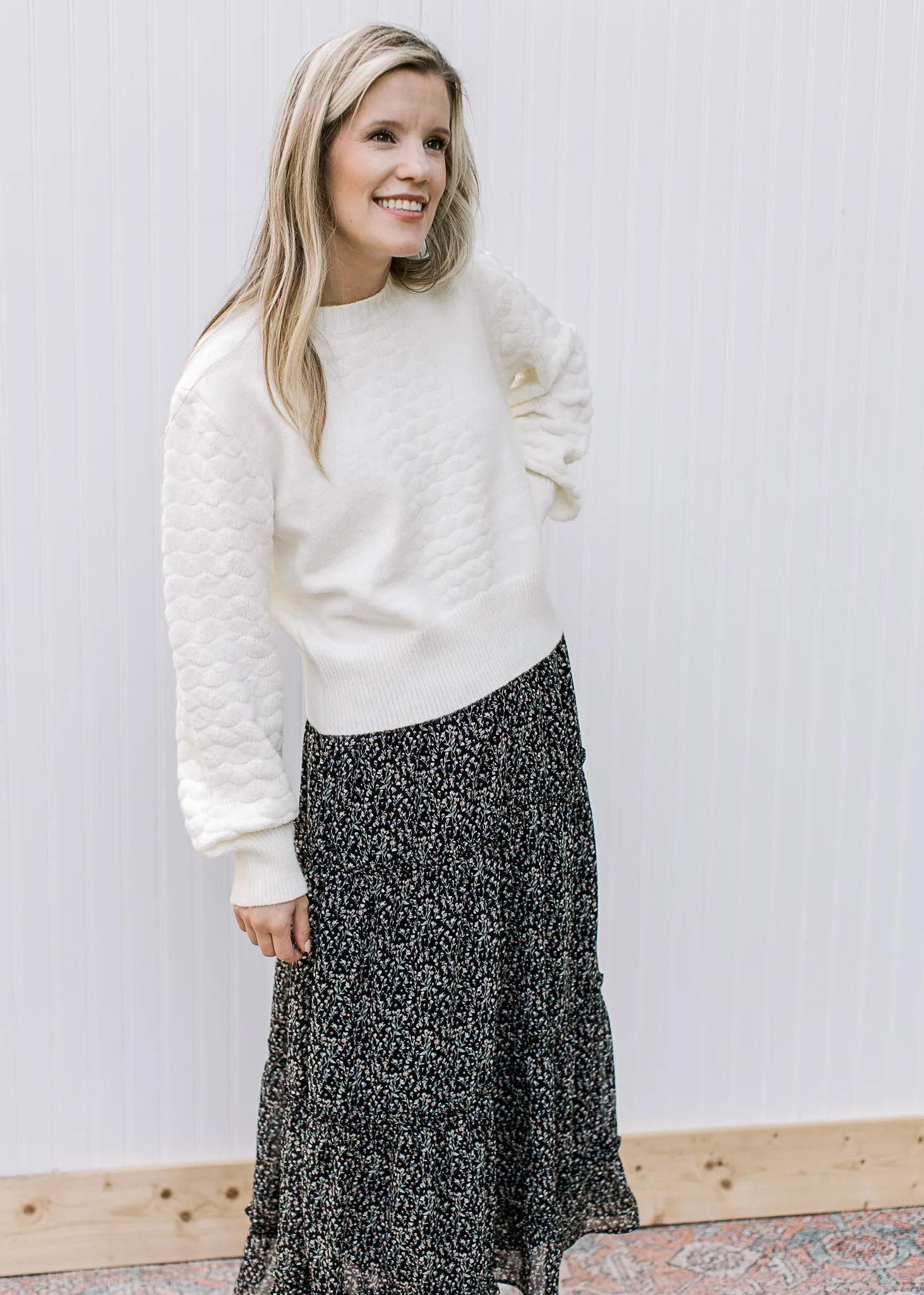 XZ Ditsy Floral Midi Skirt