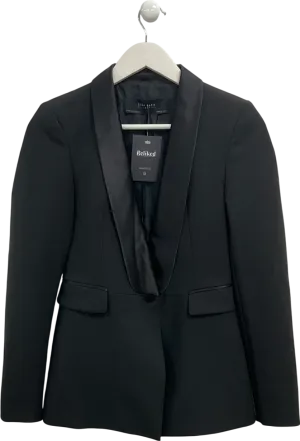ZARA Black Satin Trimmed Blazer UK XS
