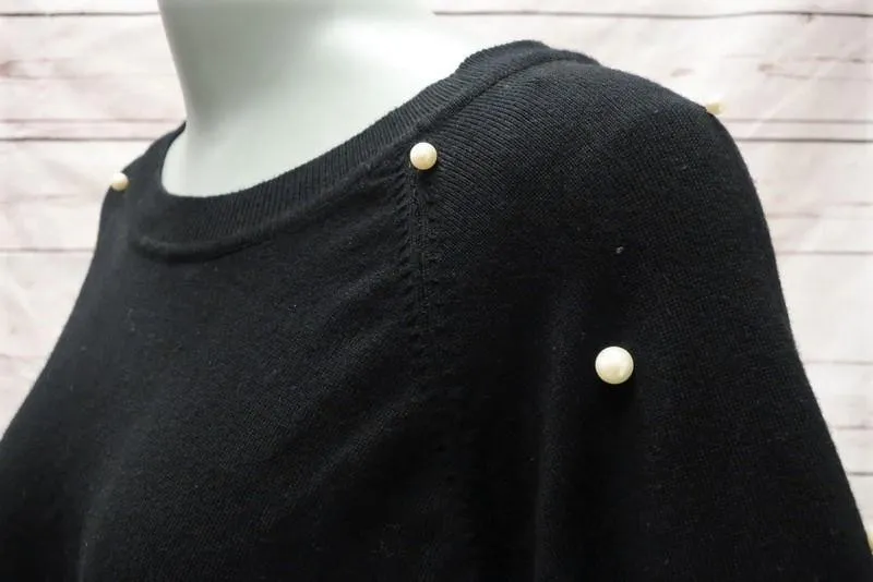 Zara Women's Sweater: Black Rayon Size S, Pre-owned