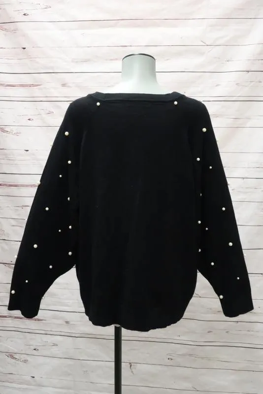 Zara Women's Sweater: Black Rayon Size S, Pre-owned