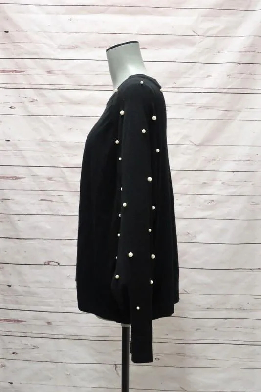 Zara Women's Sweater: Black Rayon Size S, Pre-owned