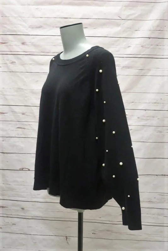 Zara Women's Sweater: Black Rayon Size S, Pre-owned